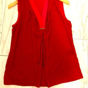 Tahari Red velvet Top